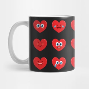 Heart Faces Emoji Shirt for Valentines Day Mug